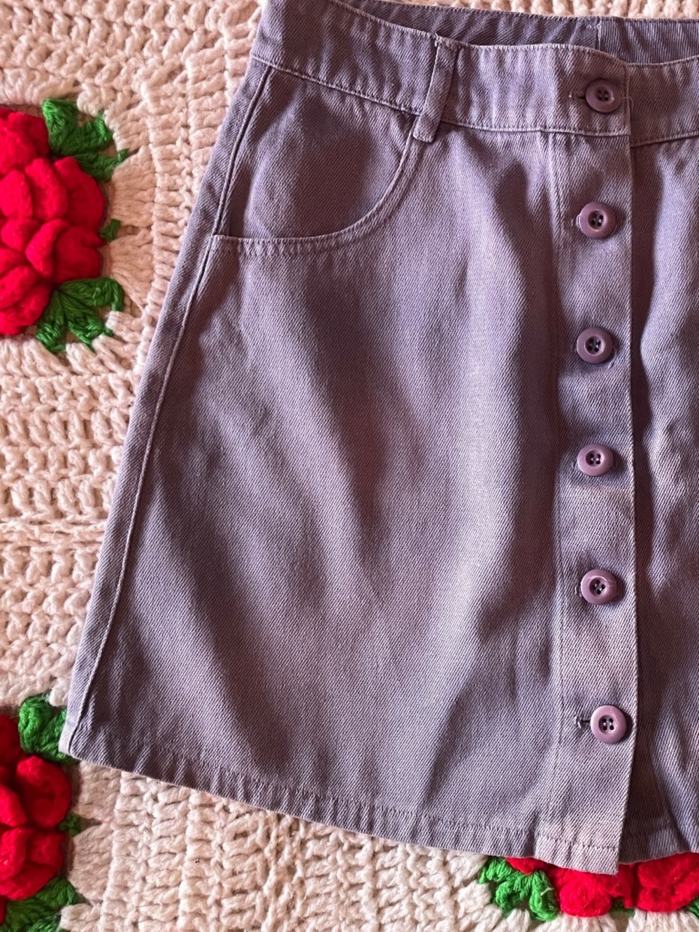 Lavender Jungmaven Mini Skirt, Small - Picture 2 of 5